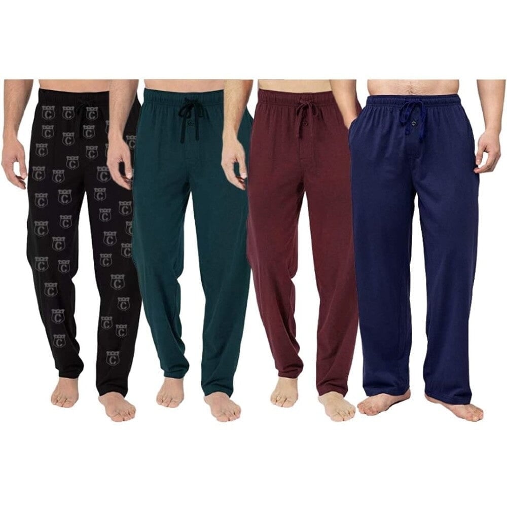 4-Pack: Mens Cotton Lounge Pants with Pockets Image 1