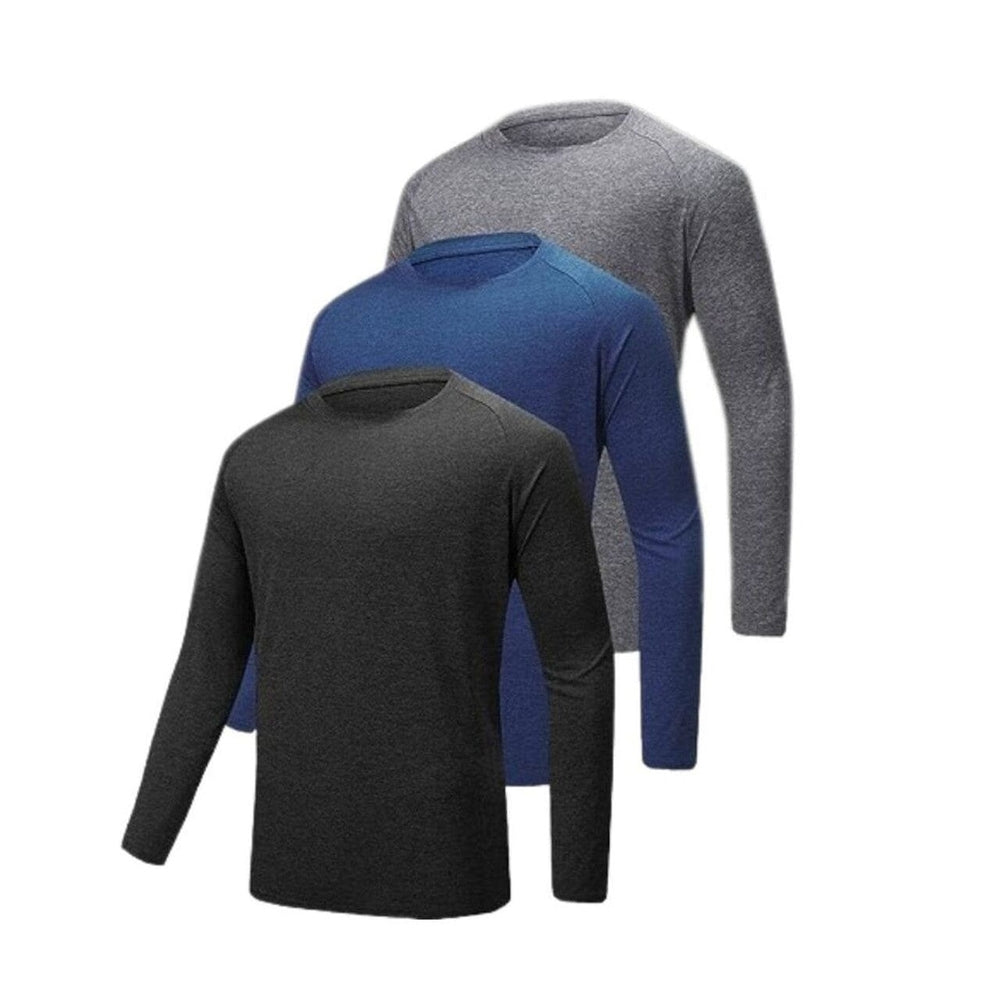 3-Pack: Mens Active Dry-Fit Long Sleeve Performance Shirt Image 2