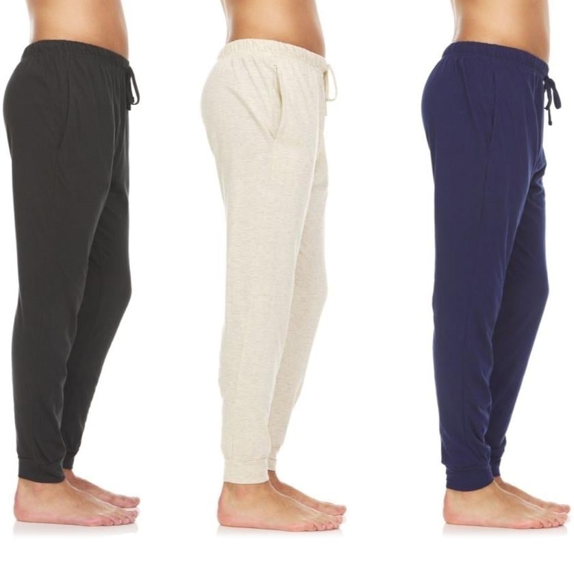 3-Pack: Mens Cotton Lounge Jogger Pants Image 4