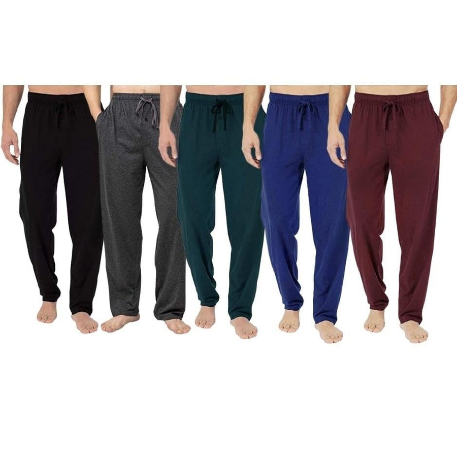 3-Pack: Mens Cotton Lounge Pants With Pockets Image 1