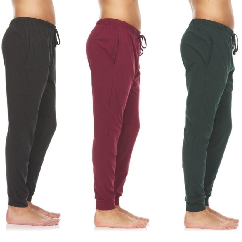 3-Pack: Mens Cotton Lounge Jogger Pants Image 6