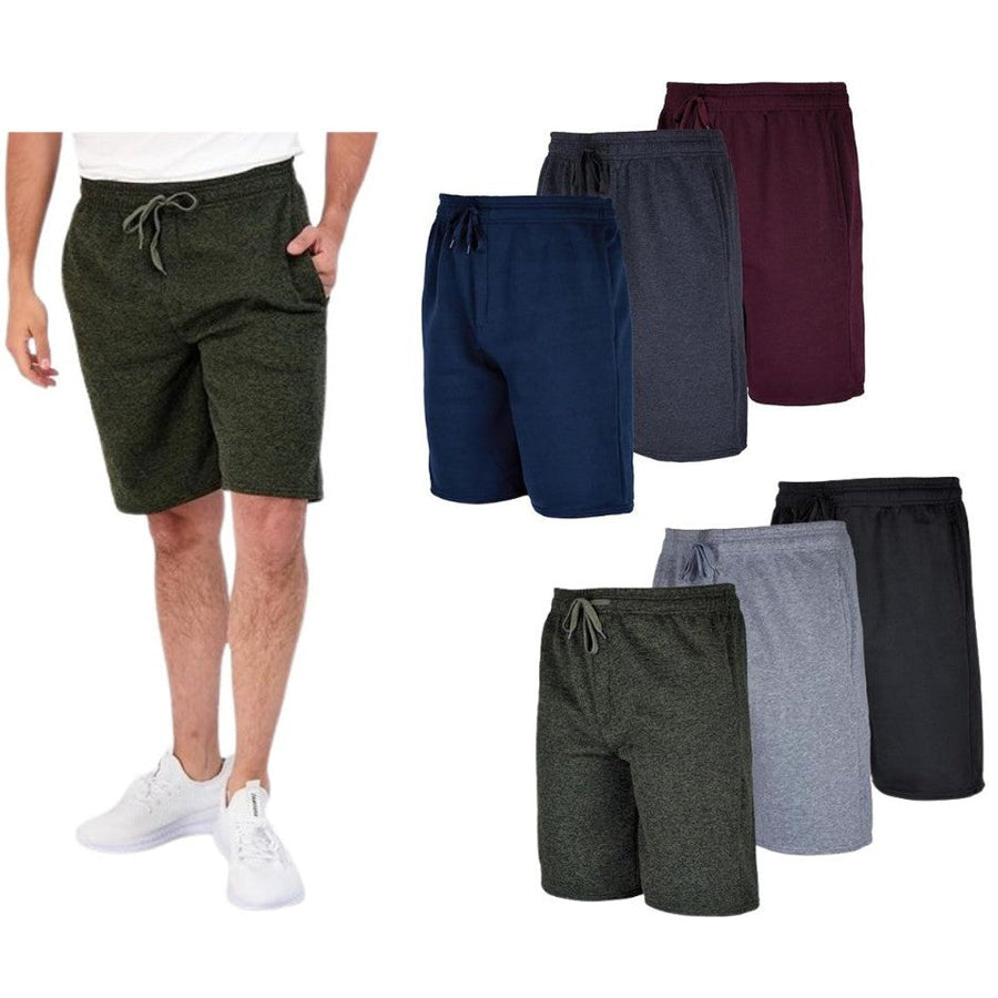 3-Pack: Mens Fleece Lounge Shorts With Pockets Image 1