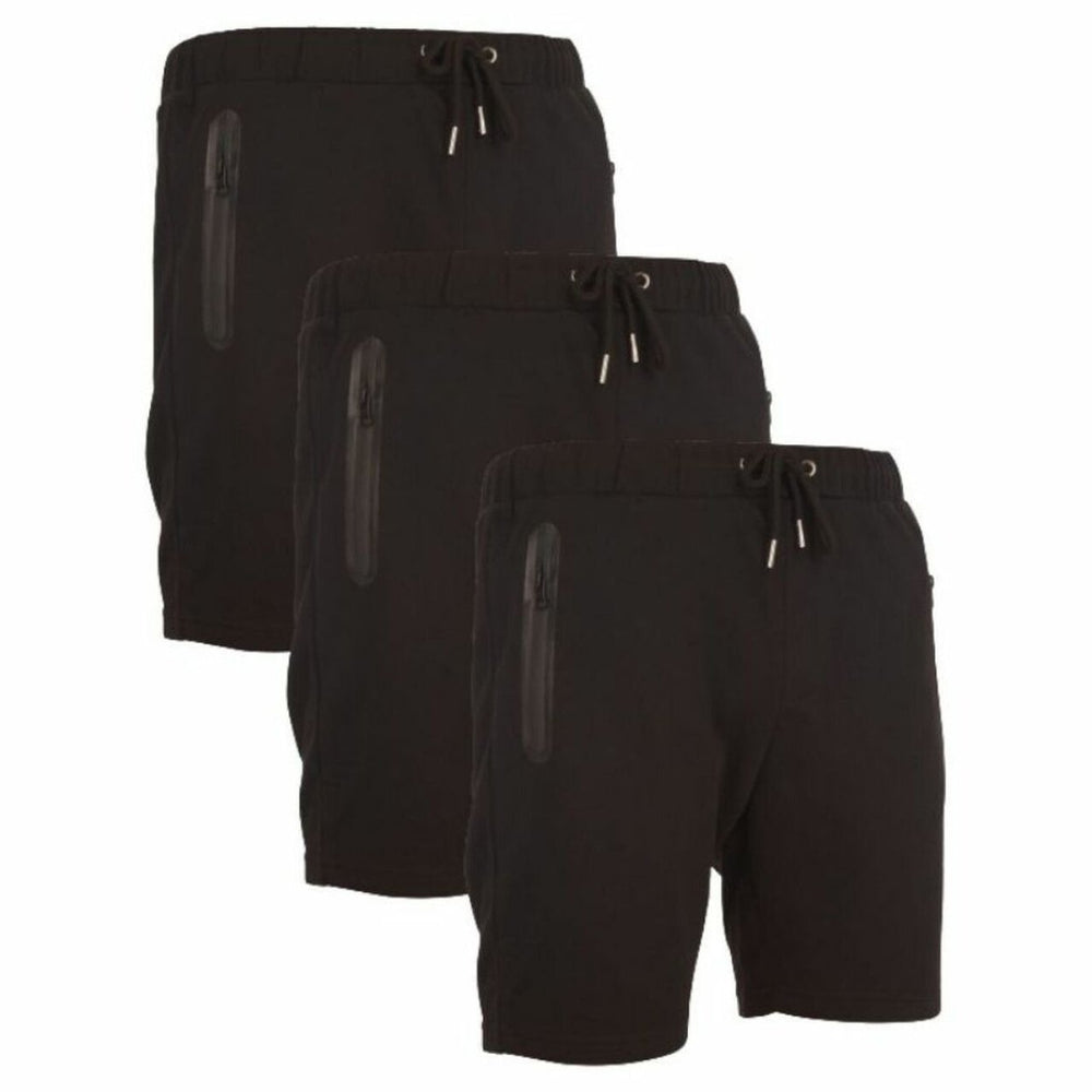 3-Pack: Mens French Terry Shorts with Zippered Pockets Image 2