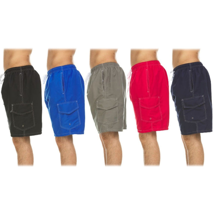 3-Pack: Mens Quick-Dry Swim Shorts Image 1