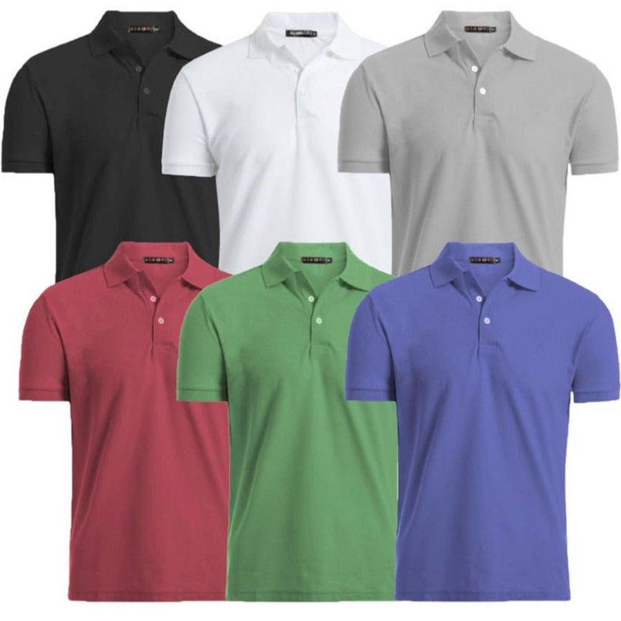 3-Pack: Mens Solid Short-Sleeve Polo Shirt Image 1