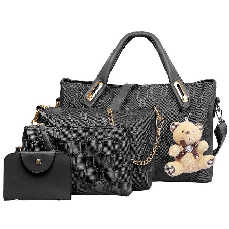 4-Pieces: Women Leather Handbag Image 1