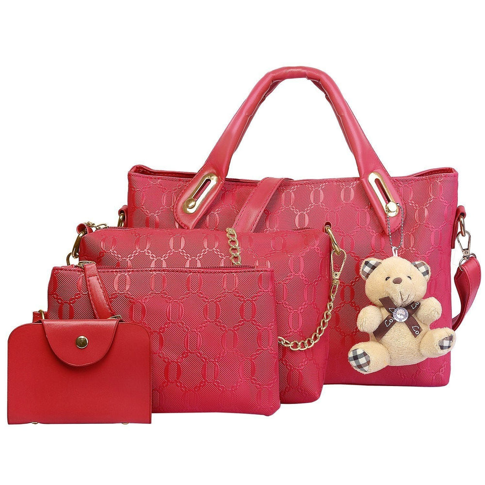 4-Pieces: Women Leather Handbag Image 2