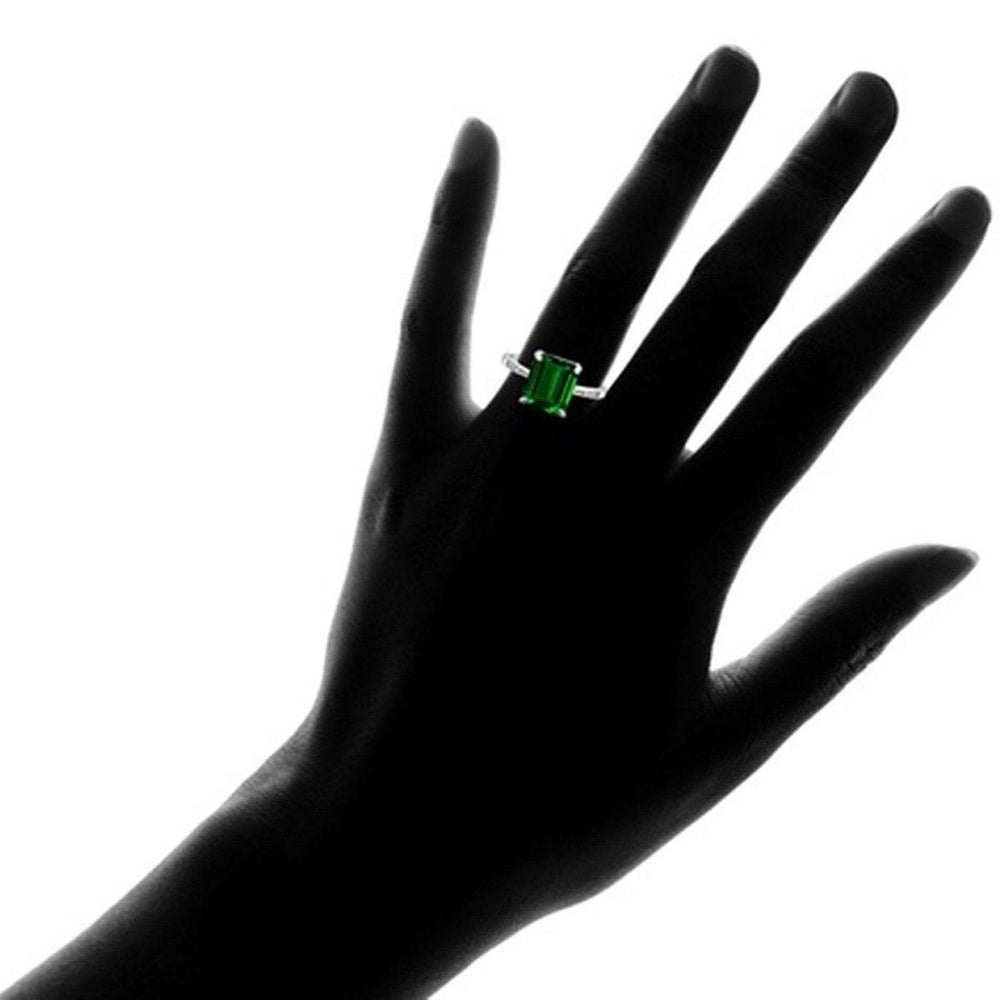 4.00 CTTW Genuine Emerald Sterling Silver Ring - Assorted Sizes Image 2