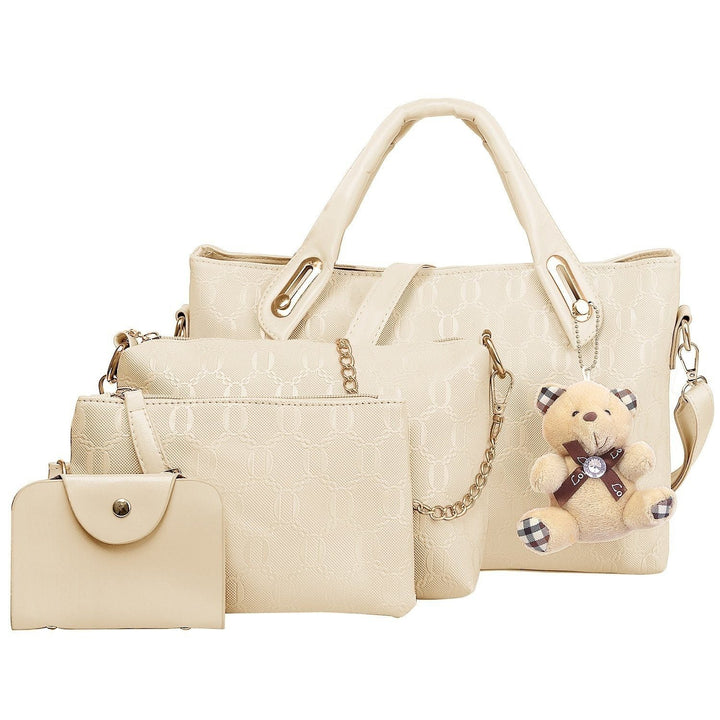 4-Pieces: Women Leather Handbag Image 4