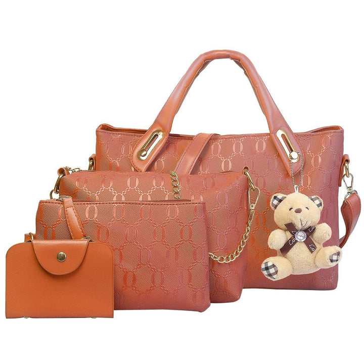 4-Pieces: Women Leather Handbag Image 4