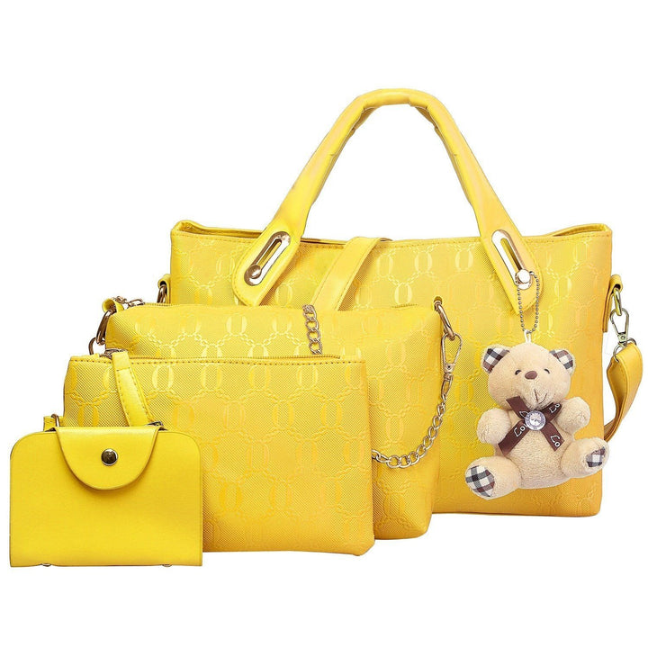 4-Pieces: Women Leather Handbag Image 6