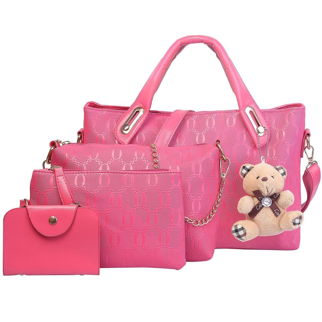 4-Pieces: Women Leather Handbag Image 7