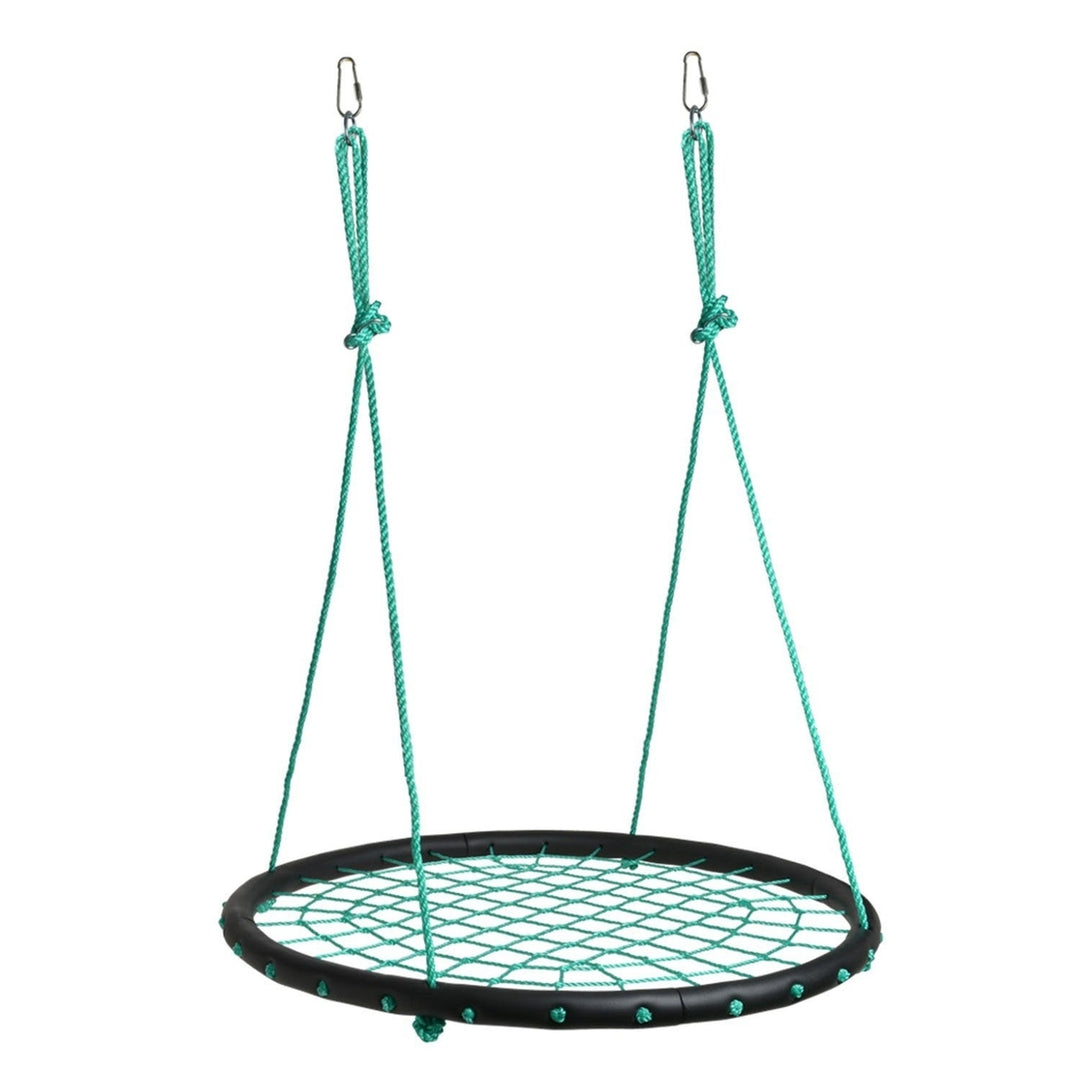 40" Disc Swings Seat Flying Saucer Tree Rope Web Net Image 4