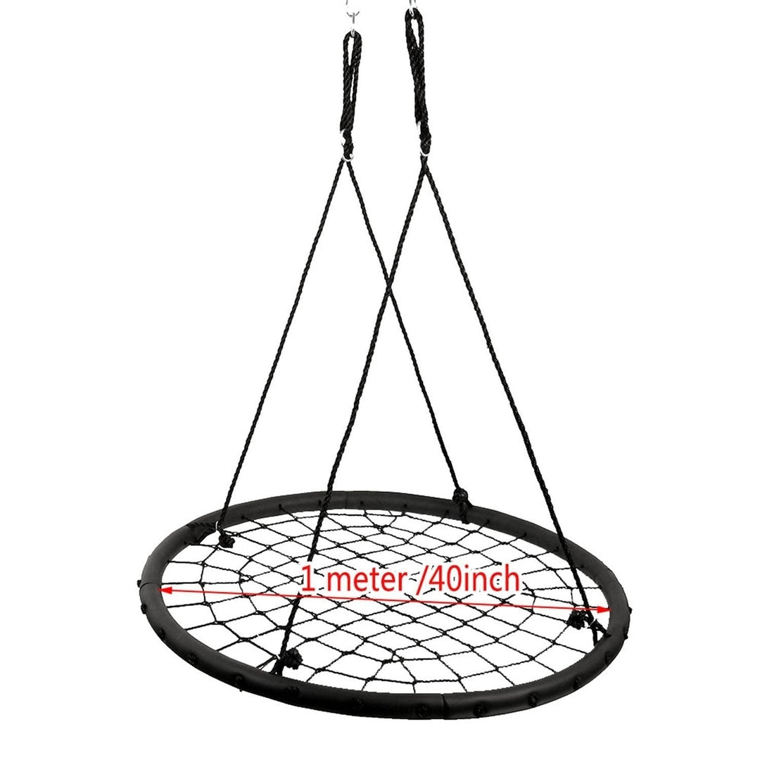 40" Disc Swings Seat Flying Saucer Tree Rope Web Net Image 10