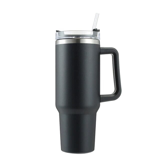 40oz Reusable Vacuum Tumbler with Insulated Double Wall and Cup Handle Image 1