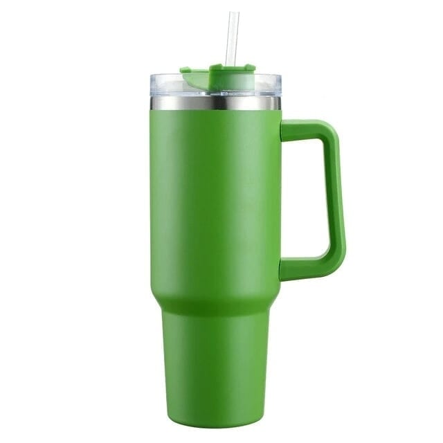 40oz Reusable Vacuum Tumbler with Insulated Double Wall and Cup Handle Image 2