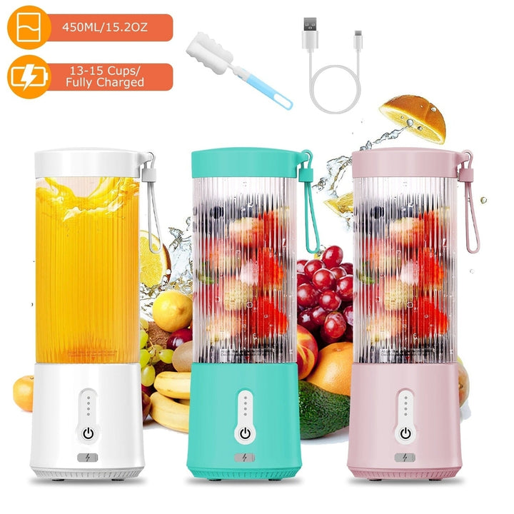 450ml Rechargeable Fruit Blender with 6 Blades Image 4