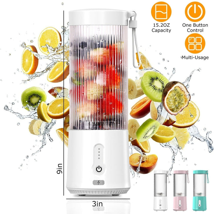 450ml Rechargeable Fruit Blender with 6 Blades Image 7