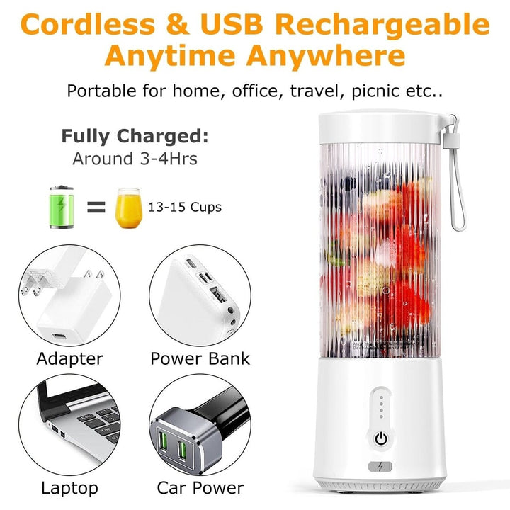 450ml Rechargeable Fruit Blender with 6 Blades Image 8