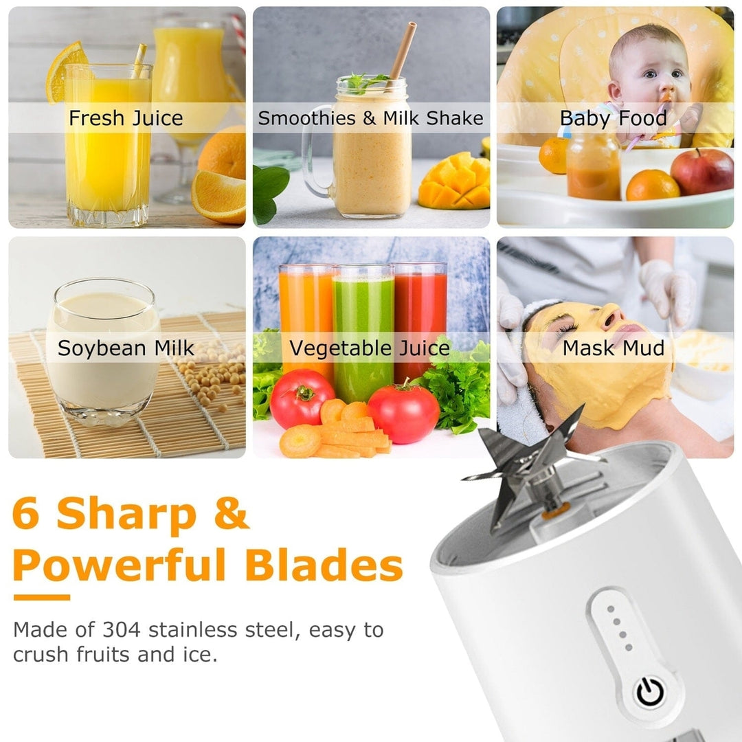 450ml Rechargeable Fruit Blender with 6 Blades Image 9