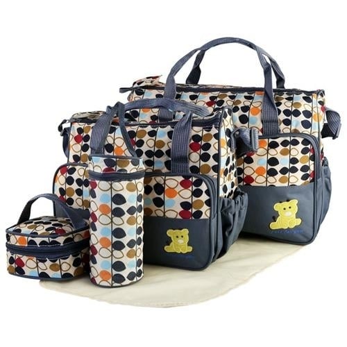 5-Pack: Baby Nappy Diaper Bag Set Image 3