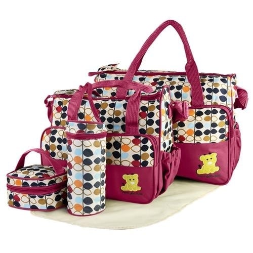 5-Pack: Baby Nappy Diaper Bag Set Image 4