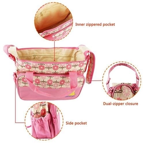 5-Pack: Baby Nappy Diaper Bag Set Image 8