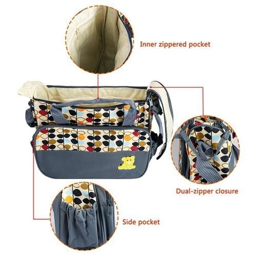 5-Pack: Baby Nappy Diaper Bag Set Image 11