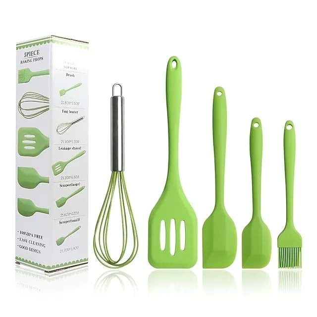 5-Pieces: Silicone Cooking Utensils Sets Image 1