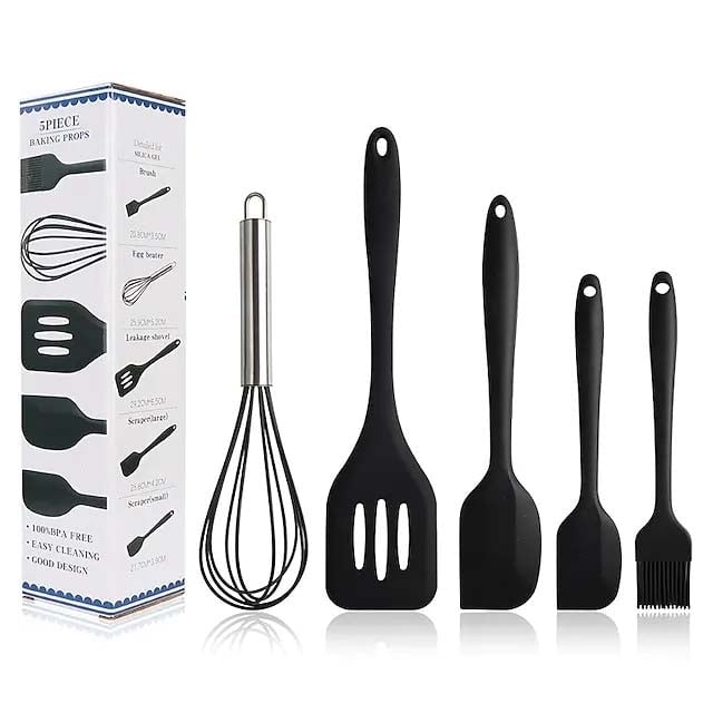 5-Pieces: Silicone Cooking Utensils Sets Image 2