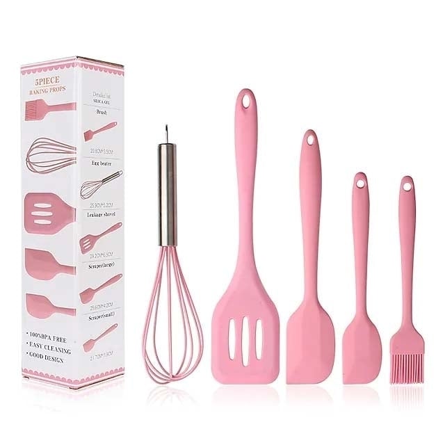 5-Pieces: Silicone Cooking Utensils Sets Image 3