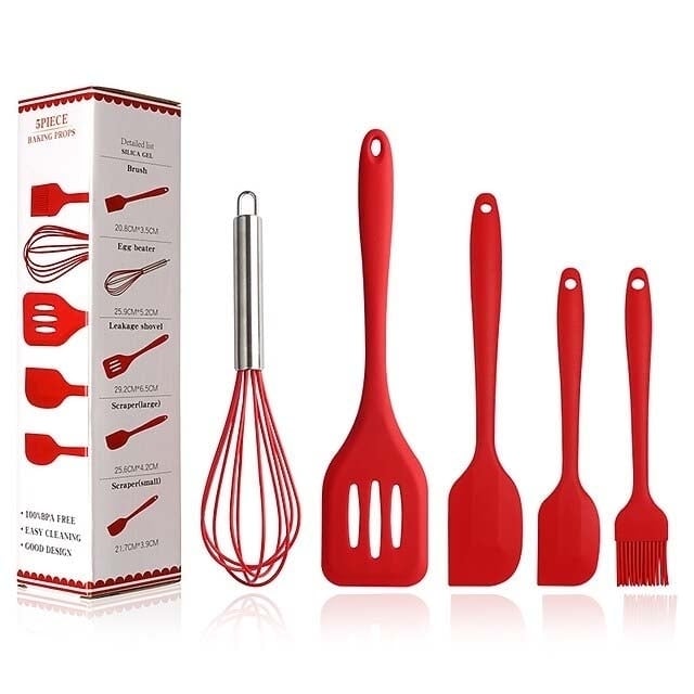 5-Pieces: Silicone Cooking Utensils Sets Image 4