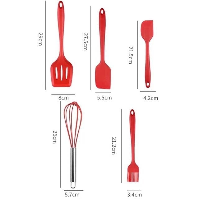 5-Pieces: Silicone Cooking Utensils Sets Image 7