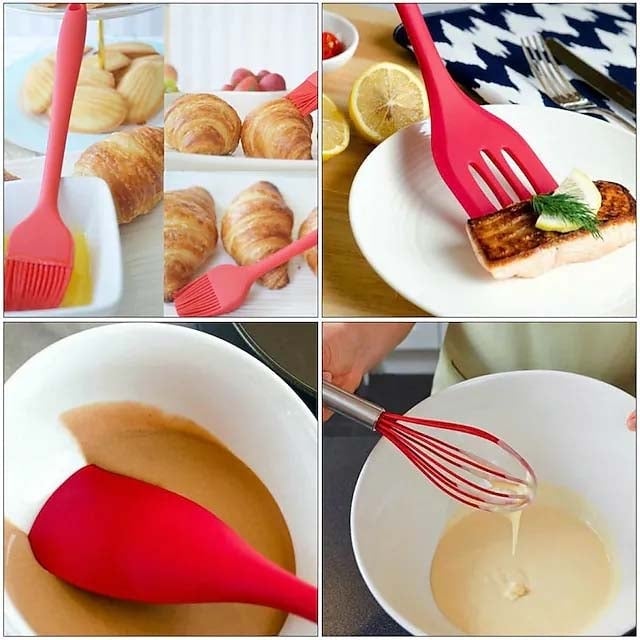 5-Pieces: Silicone Cooking Utensils Sets Image 9