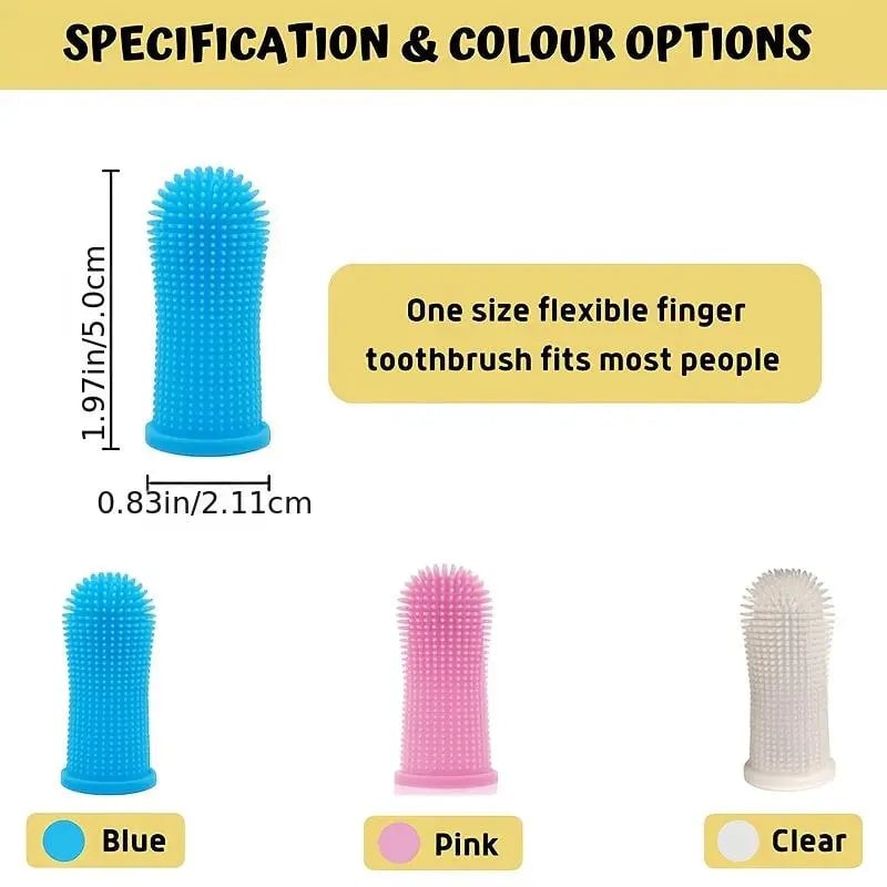 5-Pieces: Super Soft Pet Finger Toothbrush Teeth Cleaning Silicone Tooth Brush Image 4