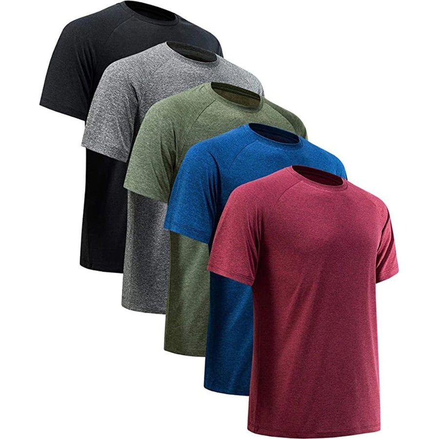 5-Pack: Mens Active Athletic Dry-Fit Performance Tees Image 1