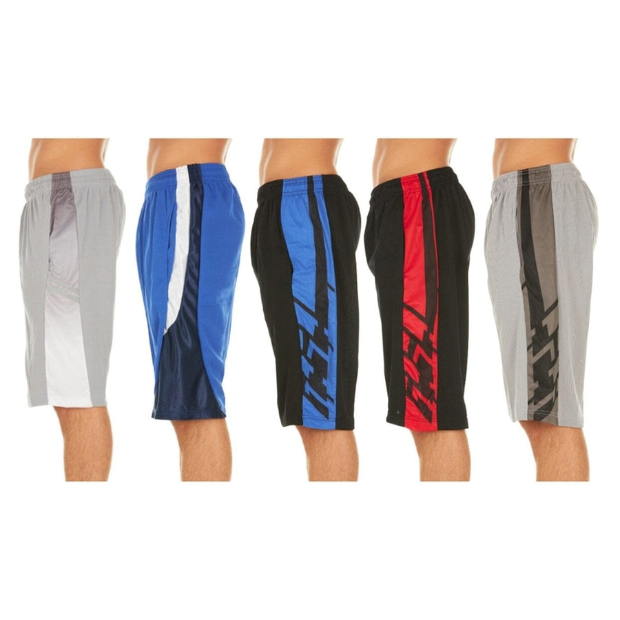 5-Pack: Mens Active Athletic Assorted Performance Shorts Image 1