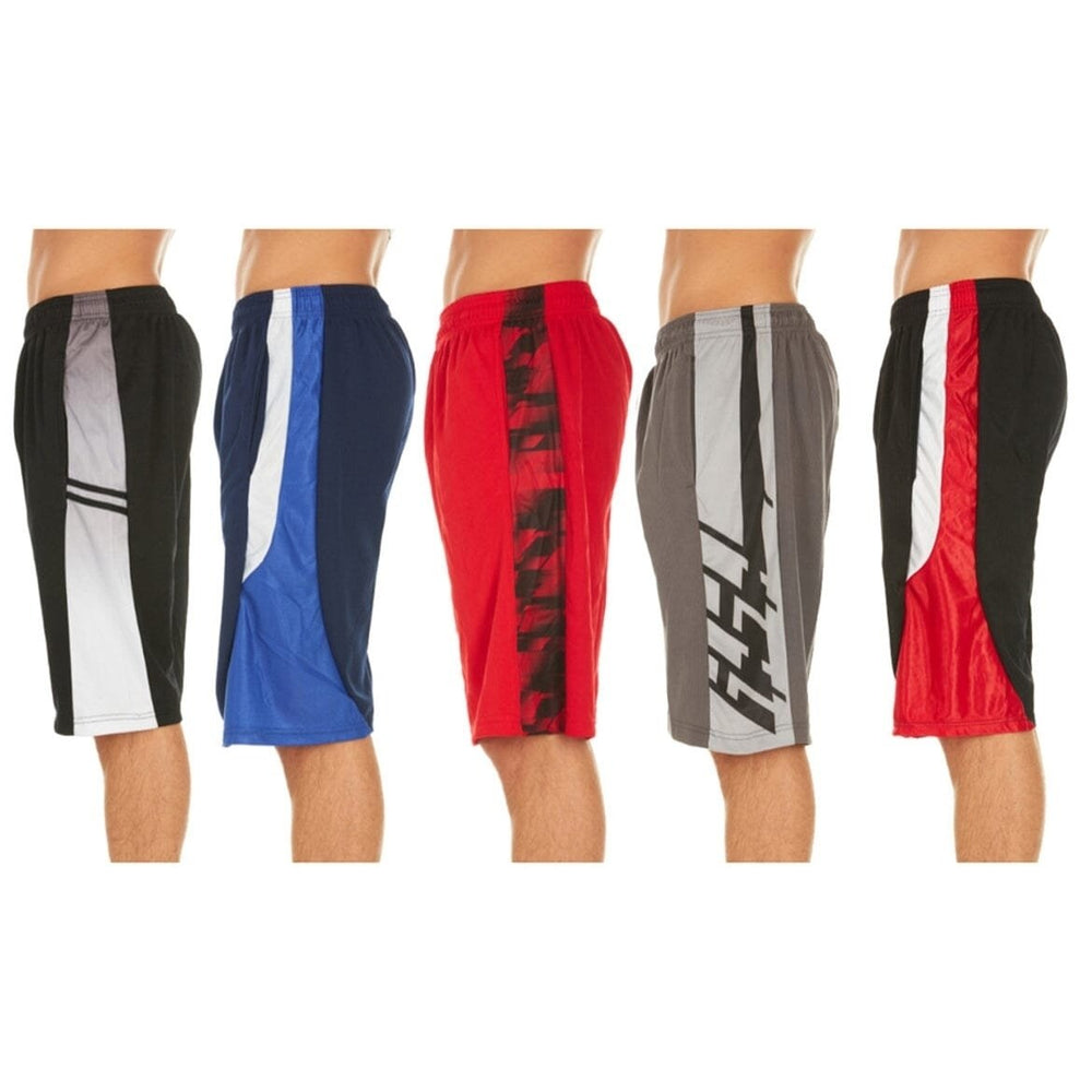 5-Pack: Mens Active Athletic Assorted Performance Shorts Image 2