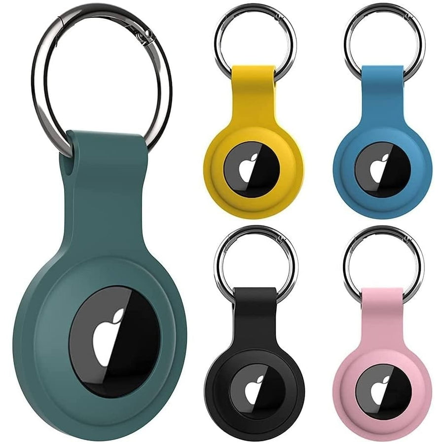 5-Pack: Silicone Airtag Holder with Anti-Lost Keychain Image 1