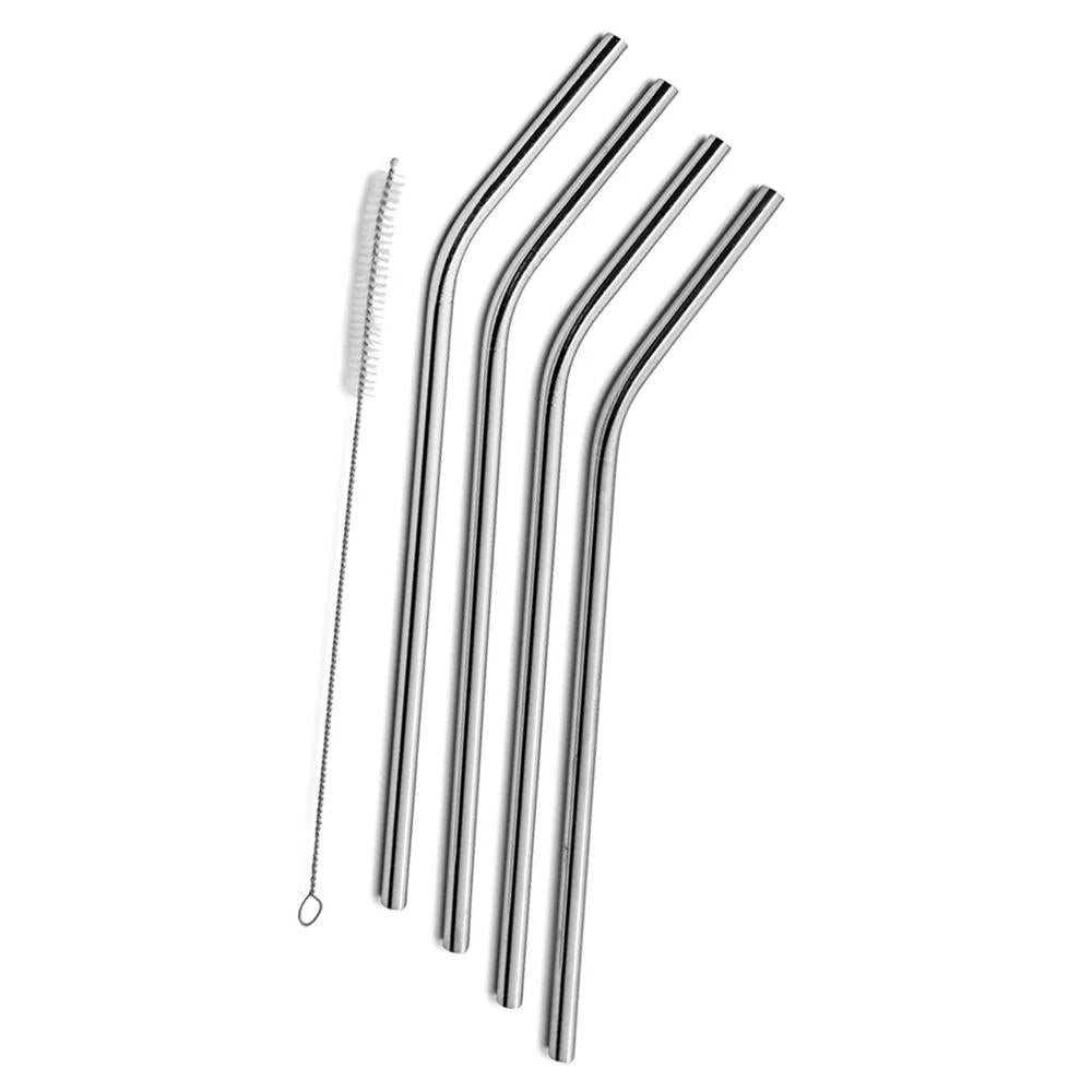 5-Pack: Stainless Steel Bend Or Straight Drinking Straws Image 2