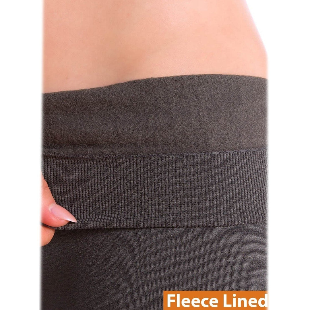 5-Pack: Womens Premium Fleece-Lined Leggings Image 4