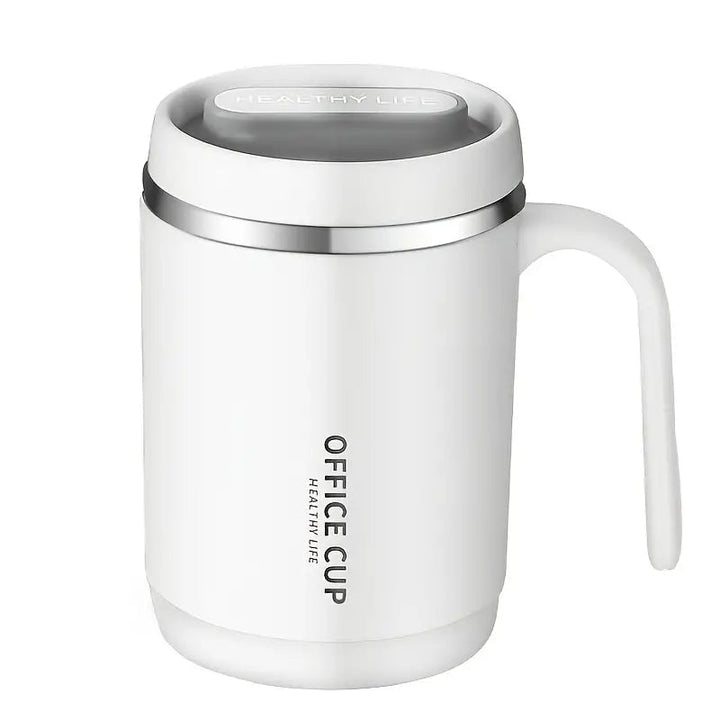 500ml Water Cup with Cover Sealing Silicone Ring Double-layer Leak-proof Drink Water Handle Stainless Coffee Insulated Image 4