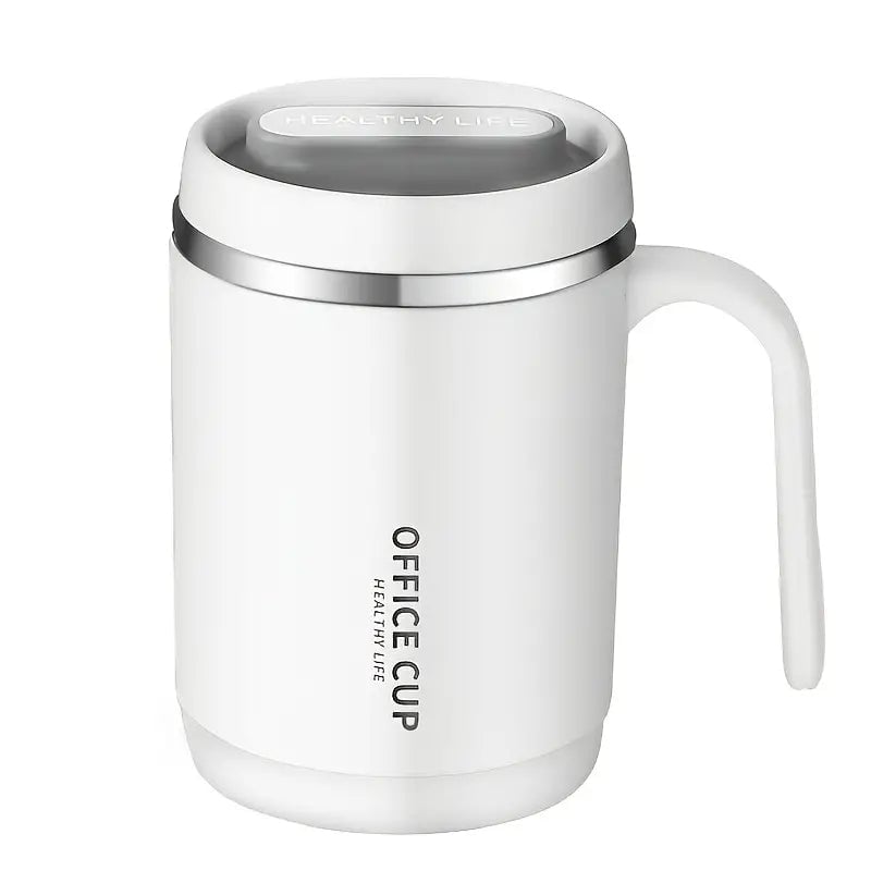 500ml Water Cup with Cover Sealing Silicone Ring Double-layer Leak-proof Drink Water Handle Stainless Coffee Insulated Image 1