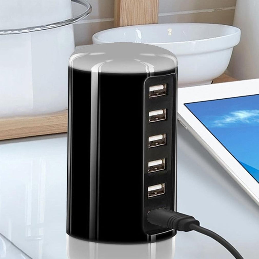 6 USB Port 30W Smart Charging Tower - Assorted Colors Image 1