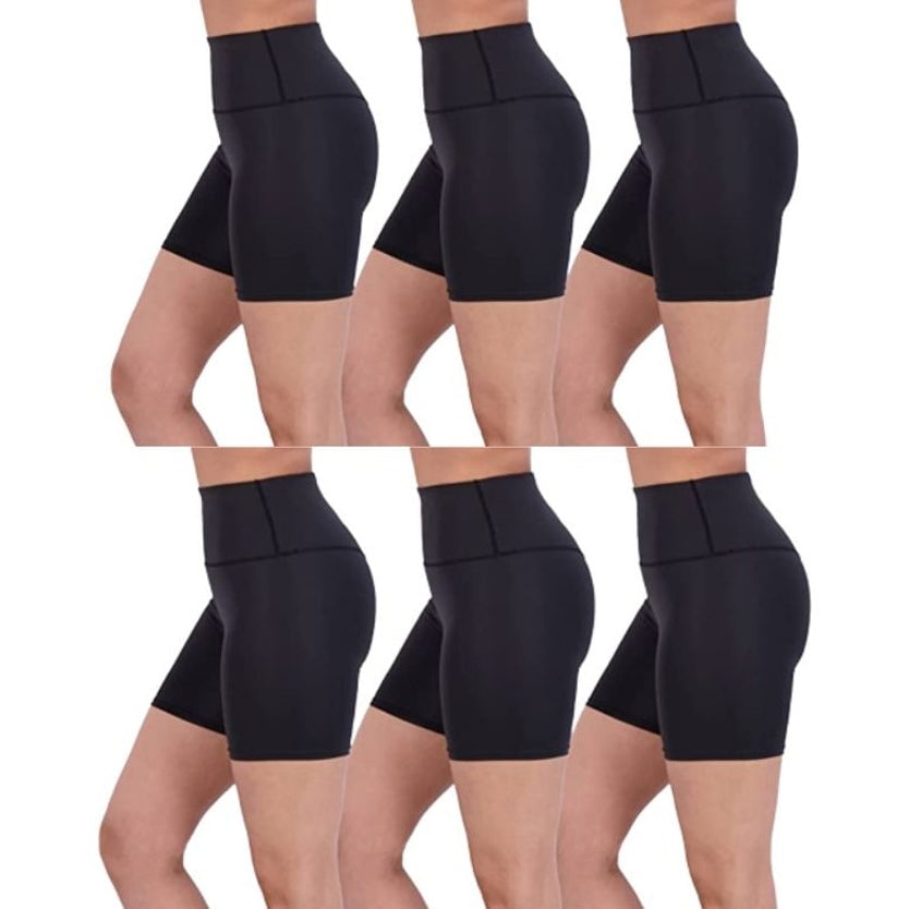 6-Pack: Active High Waisted Biker Shorts Image 2