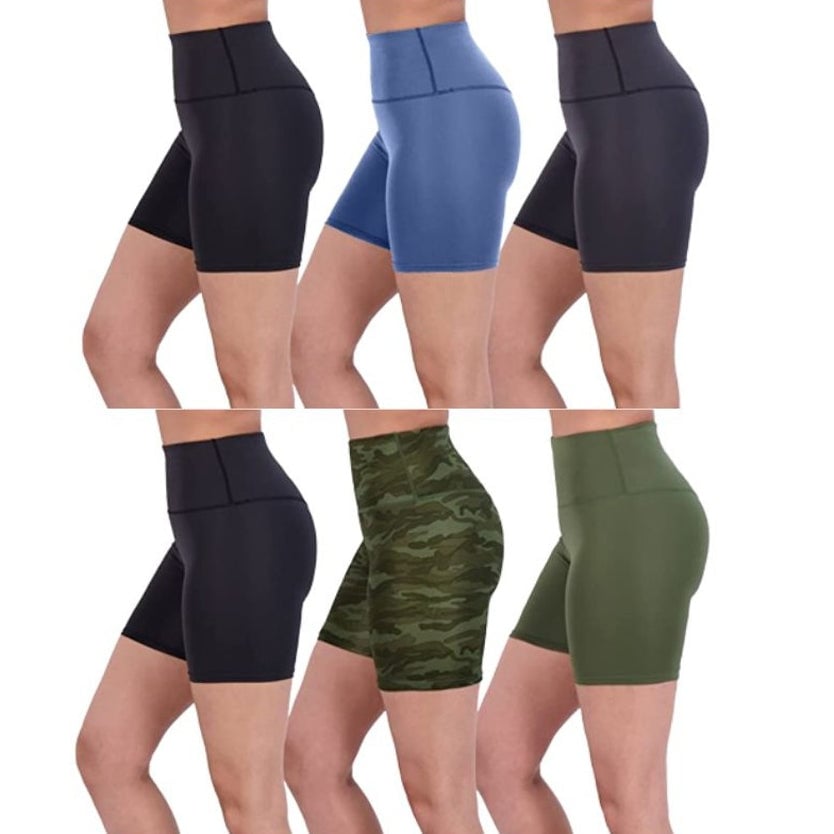 6-Pack: Active High Waisted Biker Shorts Image 3