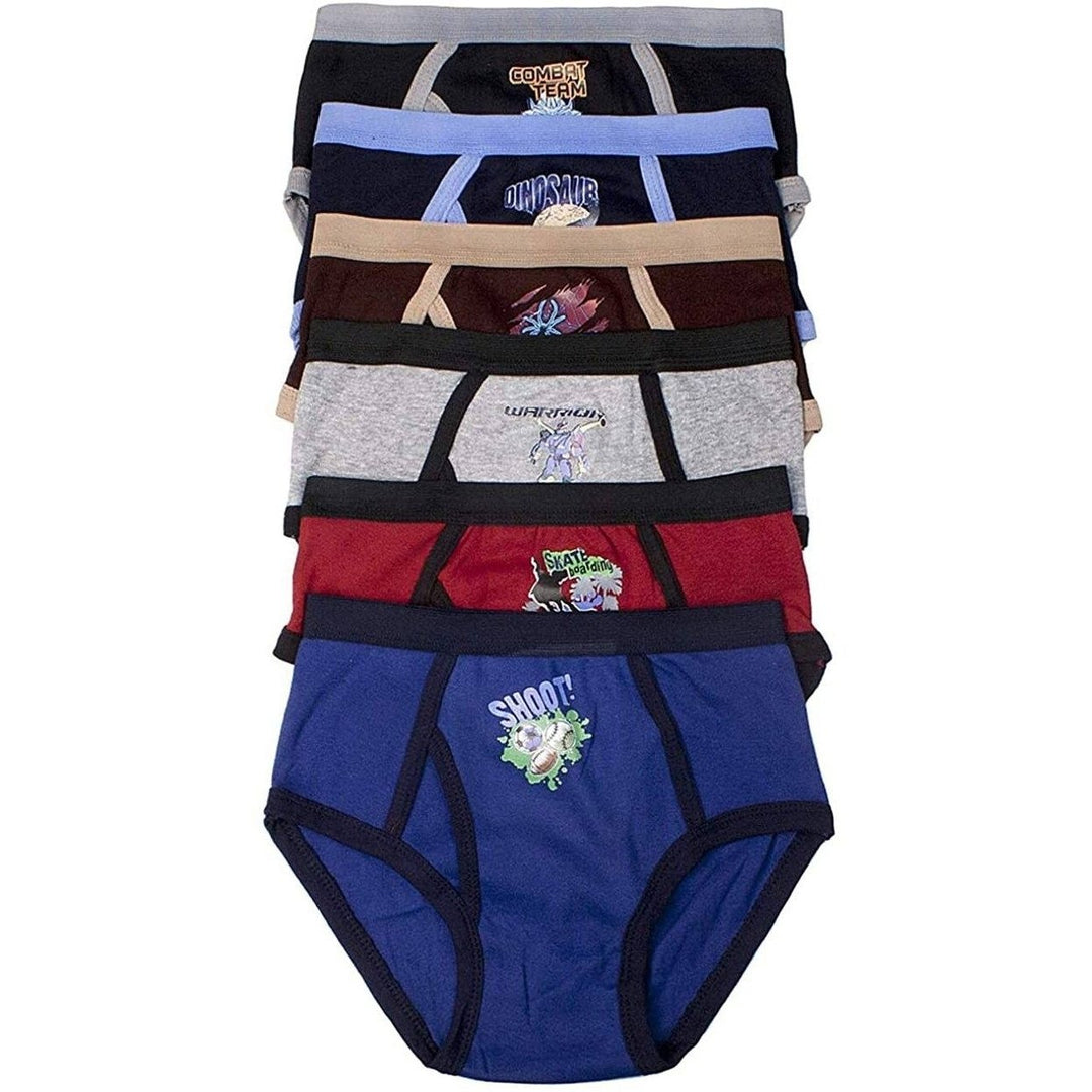 6-Pack: Boys Cool Cotton-Blend Graphics Briefs Image 1