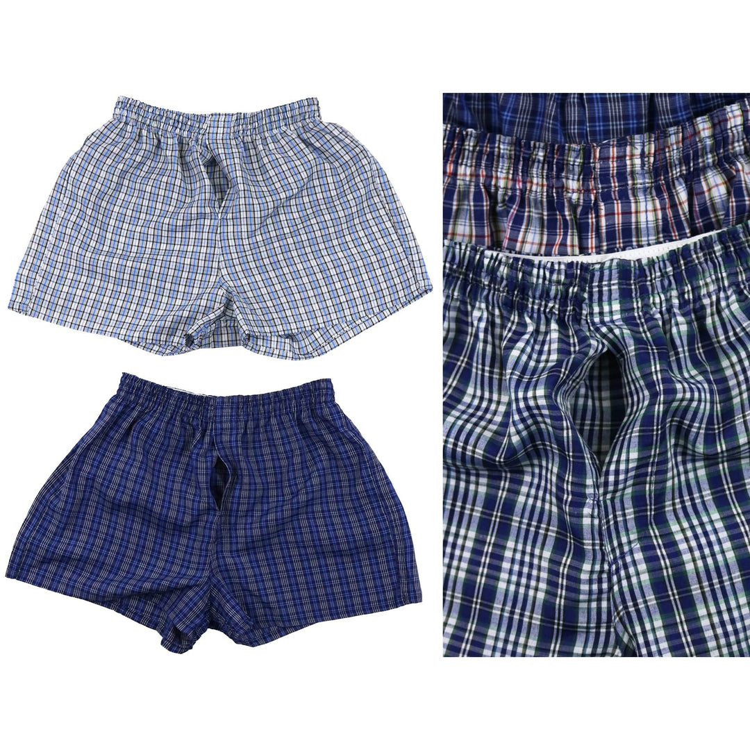 6-Pack: Boys Tartan Patterned Boxer Shorts Image 1