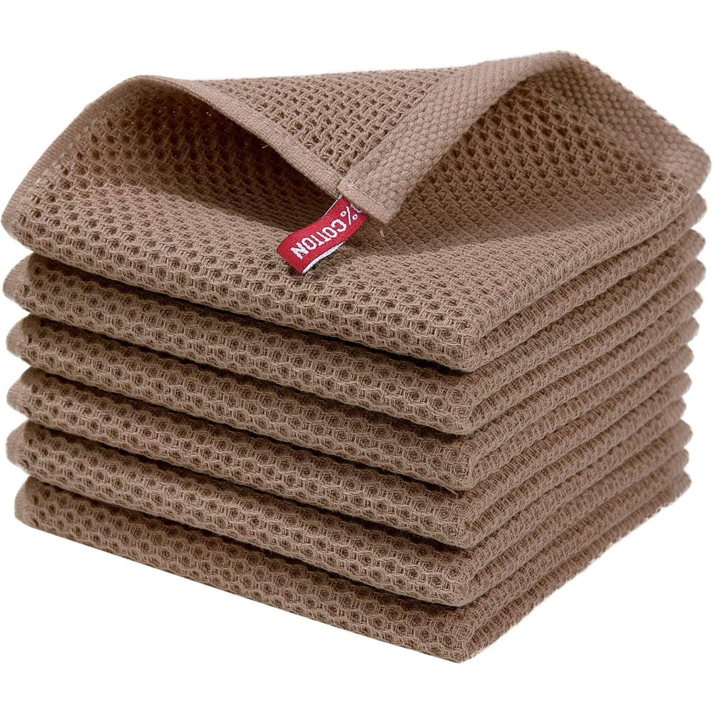 6-Pack: Cotton Waffle Woven Kitchen Towel Image 2