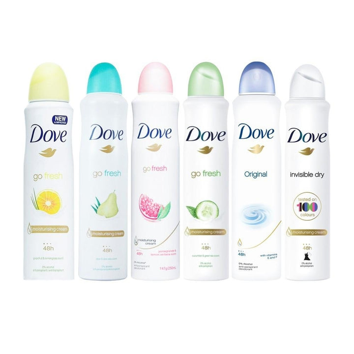 6-Pack: Dove Body Spray Anti-Perspirant Bundle - 250ML Each Image 2